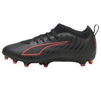 PUMA Botas de fútbol Unisex para niños, Ultra 6 Match FG/AG Jr, Color Negro y Rojo, Puma Black PUMA Red, 34 EU