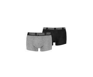 Puma Boxer Trunk Boxershorts Men Herren Everyday Unterhose Pant Unterwäsche 2er Pack, Farbe:Black/Grey Melange, Bekleidungsgröße:L