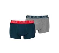 PUMA Boxer Trunk Boxershorts Men Herren Everyday Unterhose Pant Unterwäsche 2er Pack, Farbe:Navy/Grey Melange, Bekleidungsgröße:S, Multicolor, S