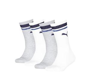 PUMA Boys Heritage Stripe Crew 4P ECOM, blanco, gris y azul, 27-30