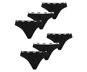 PUMA Braga tanga para mujer, 200 negro., XL