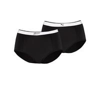 PUMA Bragas de Cintura Alta para Mujer (Paquete de 2), Negro, M