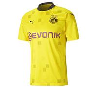 PUMA BVB Cup Shirt Replica SS Jr with Evonik W/O Opel Camiseta, Niños, Cyber Yellow Black, 164