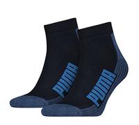 Puma - Calcetines acolchados, unisex, hasta el tobillo (4 unidades) Navy / Grey / Strong Blue (523) 43/46