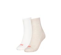 PUMA Calcetines cortos Heart para mujer, paquete de 2 pares, Accesoiros, Beige, 35-38 35-38
