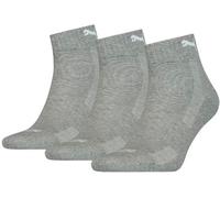 Puma - Calcetines Cushioned Quarter (3 Pares), Unisex, Middle Grey Melange, 35-38