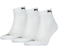 Puma - Calcetines Cushioned Quarter (3 Pares), Unisex, White, 35-38