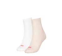 PUMA Calcetines cortos Heart para mujer, paquete de 2 pares, Accesoiros, Beige, 39-42 39-42