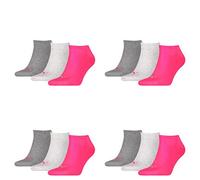 Puma - Calcetines deportivos unisex, empaque de 12 pares 656 Middle Grey Mélange/Rosa 39-42