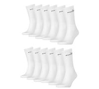 PUMA Calcetines deportivos unisex para hombre y mujer, 12 pares, Blanco, 39-42