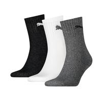 Puma Short Crew 3P Unisex Calcetines, Grey/White/Black, 39 ? 42