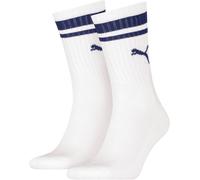 Puma - Calcetines Heritage Crew (2 Pares), Unisex, White - Blue, 39-42