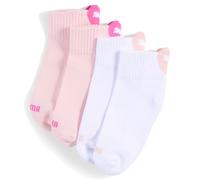 PUMA Calcetines tobilleros con logo de corazón acolchados juveniles (pack de 2), Accesoiros, Rosa, 31-34 31-34