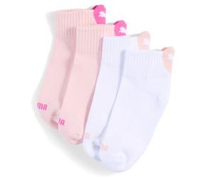 PUMA Calcetines tobilleros con logo de corazón acolchados juveniles (pack de 2), Accesoiros, Rosa, 39-42 39-42
