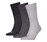 PUMA Calcetines unisex Cushioned Crew (paquete de 3), gris, 35-38