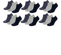PUMA Calcetines unisex invisibles para zapatillas, 6 unidades, talla: 39-42, color: azul marino, gris y azul oscuro