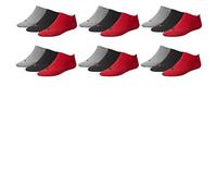 PUMA Calcetines unisex invisibles para zapatillas, pack de 6, negro/rojo, 43-46