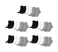 PUMA Calcetines Unisex Quarter Pack 3 Pares Blanco/Negro/Gris Talla 39/42