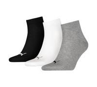PUMA Calcetines Unisex Quarter Pack 3 Pares Blanco/Negro/Gris Talla 43/46