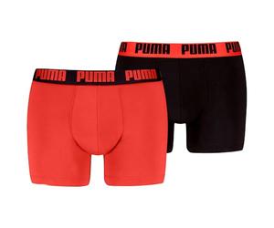 PUMA Calzoncillos para Hombre Everyday Boxer, Naranja/Negro, M (2 Unidades), Naranja/Negro, M