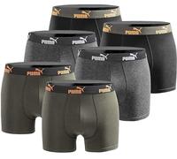 PUMA Calzoncillos tipo bóxer para hombre, 6 unidades, edición limitada, color negro, New Orange, S