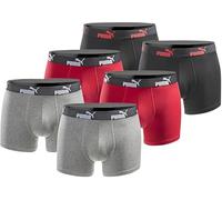 Puma Calzoncillos tipo bóxer para hombre, pack de 6 unidades, edición limitada, color negro, New Black Red, M