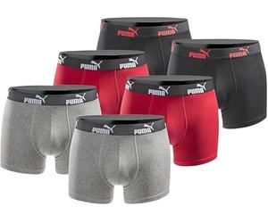 Puma Calzoncillos tipo bóxer para hombre, pack de 6 unidades, edición limitada, color negro, New Black Red, M