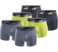 Puma Calzoncillos tipo bóxer para hombre, pack de 6 unidades, edición limitada, color negro, New Lime, M