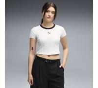 PUMA Camiseta acanalada Essentials Baby para mujer, Ropa, Blanco, L