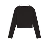 PUMA Camiseta baby tee de manga larga WARDROBE ESS para mujer, Ropa, Negro, L L