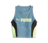 PUMA Fit Eversescult Tank Crop Top, Mujer, Bold Blue-Speed Green, S