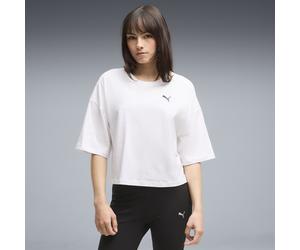 PUMA Camiseta crop extragrande WARDROBE ESS para mujer, Ropa, Blanco, M