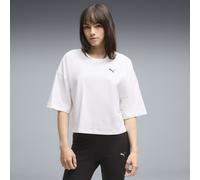 PUMA Camiseta crop extragrande WARDROBE ESS para mujer, Ropa, Blanco, S