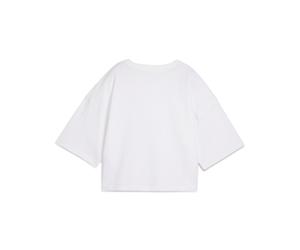 PUMA Camiseta crop extragrande WARDROBE ESS para mujer, Ropa, Blanco, S S