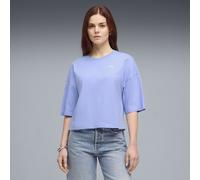 PUMA Camiseta crop extragrande WARDROBE ESS para mujer, Ropa, Morado, L