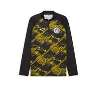 PUMA Camiseta de calentamiento de cuello con cremallera Borussia Dortmund para hombre, Accesoiros, Negro, XL