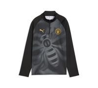 PUMA Camiseta de calentamiento del Manchester City con cuello con cremallera juvenil, Accesoiros, Negro, 15-16Y