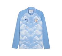 PUMA Camiseta de calentamiento del Manchester City con cuello con cremallera para hombre, Accesoiros, Azul, XL