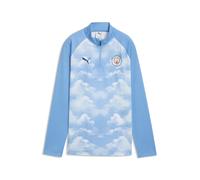 PUMA Camiseta de calentamiento del Manchester City con cuello con cremallera para mujer, Accesoiros, Azul, XL