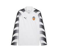 PUMA Camiseta de calentamiento Valencia CF con cuello con cremallera para hombre, Accesoiros, Blanco, XS