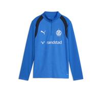 PUMA Camiseta de entrenamiento Olympique de Marseille de cuello con cremallera juvenil, Accesoiros, Azul, 5-6Y