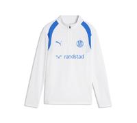 PUMA Camiseta de entrenamiento Olympique de Marseille de cuello con cremallera juvenil, Accesoiros, Blanco, 5-6Y
