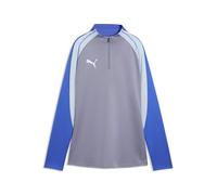 PUMA Camiseta de fútbol con Cuello con Cremallera IndividualBLAZE Mujer L, Gray Sky White Royal Sapphire Blue