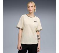 PUMA Camiseta ecru / marrón / negro, Talla L