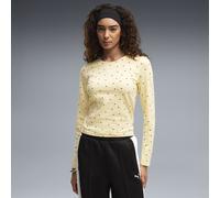 PUMA Camiseta de manga larga estilo Baby Tee de lunares para mujer, Ropa, Amarillo, S