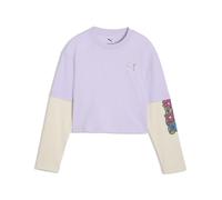 PUMA Camiseta de manga larga holgada MID 90s LayeRojo Cropped juvenil, Accesoiros, Morado, 9-10Y