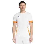 PUMA Camiseta de pádel Individual Hombre M, White Vivid Blue Heat Fire Orange