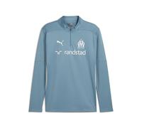 PUMA Camiseta de Training Olympique de Marseille con Cremallera de un Cuarto Hombre XXL, Bold Blue Putty Beige