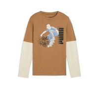 PUMA Camiseta Doble de Manga Larga MID90s Niño 140, Melted Caramel Brown