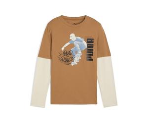 PUMA Camiseta Doble de Manga Larga MID90s Niño 140, Melted Caramel Brown